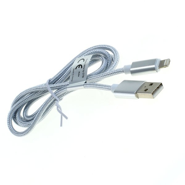 2-in-1 datakabel - iPhone / Micro-USB - Nylon jack - 1.0m - Zilver