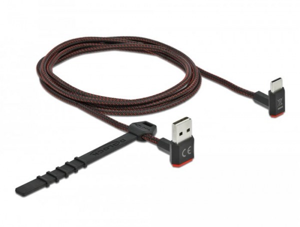 Easy-USB kabel nylon zwart 1,5m Type C voor Garmin 010-13199-00 (1 meter)